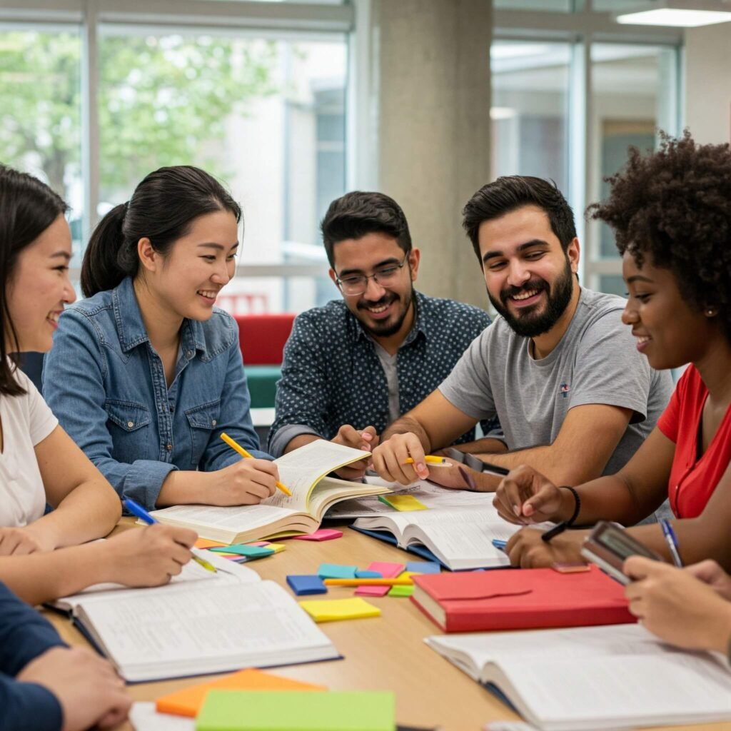 Diverse Students Studying