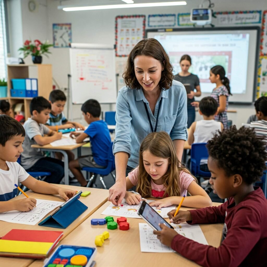 Inclusive diverse classroom learning.