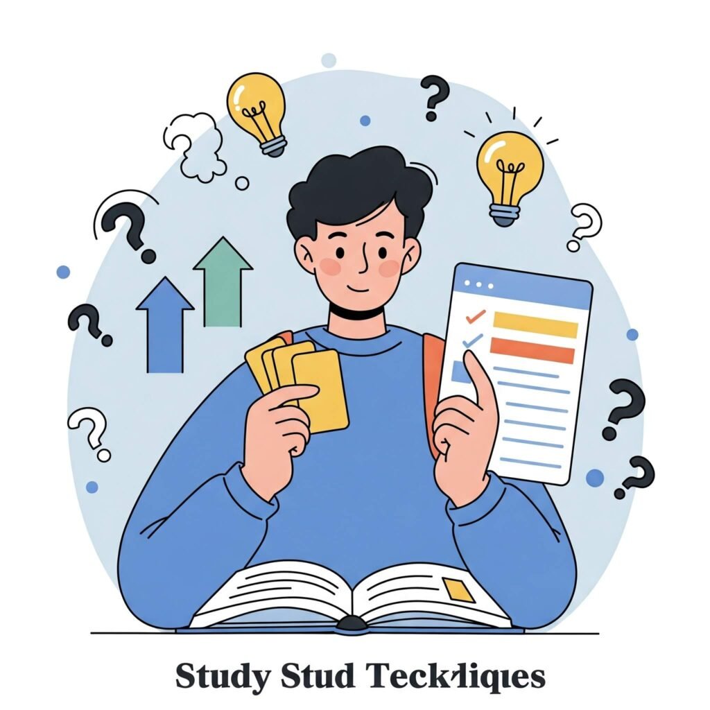 Student Using Flashcards for Effective Study