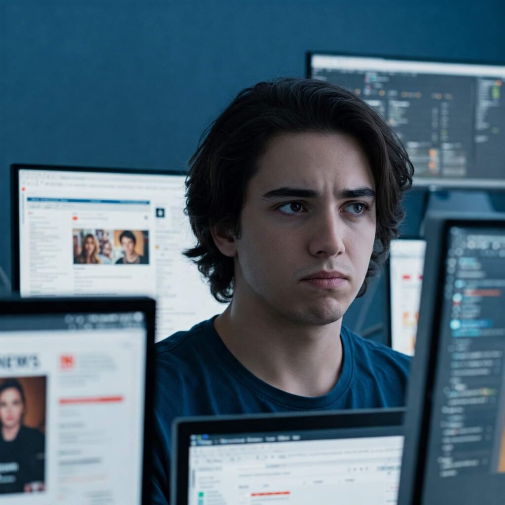 Student Analyzing Online Information