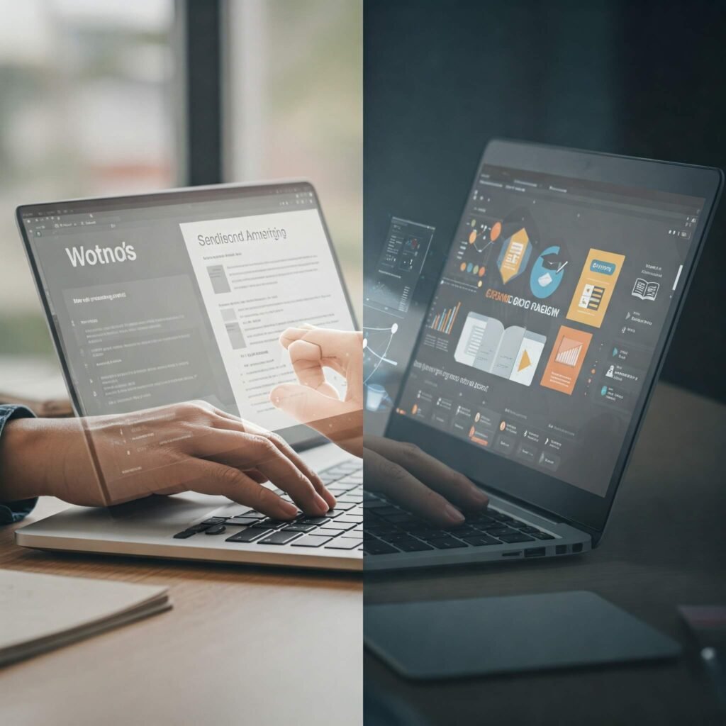 Work and Study on Laptop