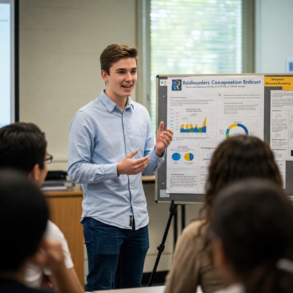 Student Presenting Project Findings