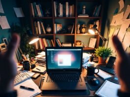 The Top 5 Accredited Online Degree Programs in 2025 Late-night cluttered desk view of online degree portal