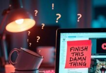 How to Write a Killer Research Paper in Less Time Chaotic desk with coffee mugs and desperate post-it note