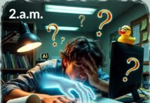 AI in Education: How It’s Helping Students Succeed Exhausted student face-palming at AI help, 2 a.m. chaos
