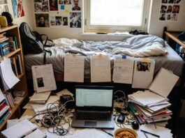 25 Work-From-Home Jobs You Can Start as a Student Cluttered student desk with laptop and ramen bowl