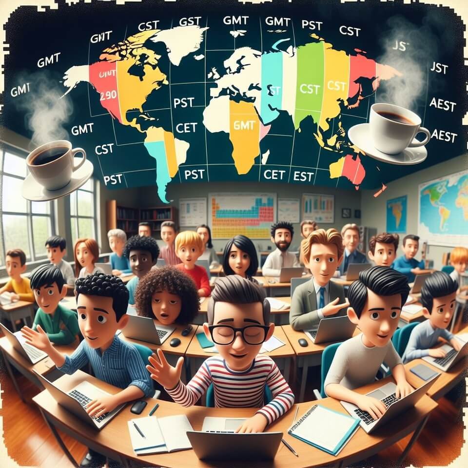 Fish-eye view of diverse virtual avatars in digital classroom
