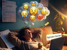 Top 10 Scholarships for U.S. Students in 2025 Exhausted student sprawled on couch with melting ice cream and scholarship emails