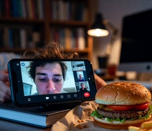 Why Blended Learning Is Gaining Massive Popularity Late-night Zoom with half-eaten burger setup