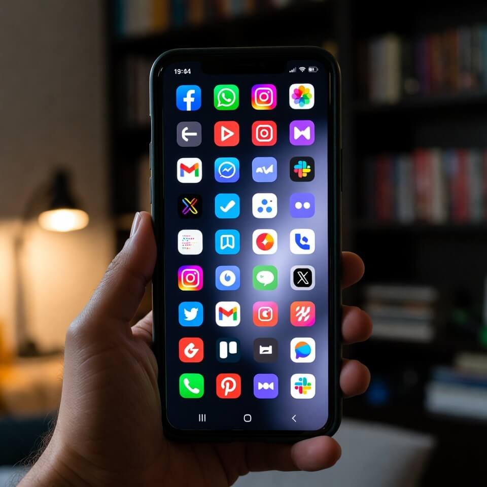 Late-night phone screen with gig apps