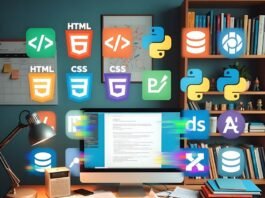 How to Pick the Best Online Courses for Career Growth Cluttered desk with glitching skill icons and spilled coffee