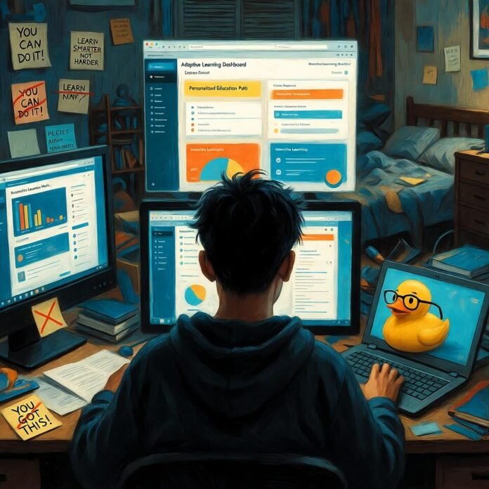 Messy apartment doom-scrolling personalized learning dashboards