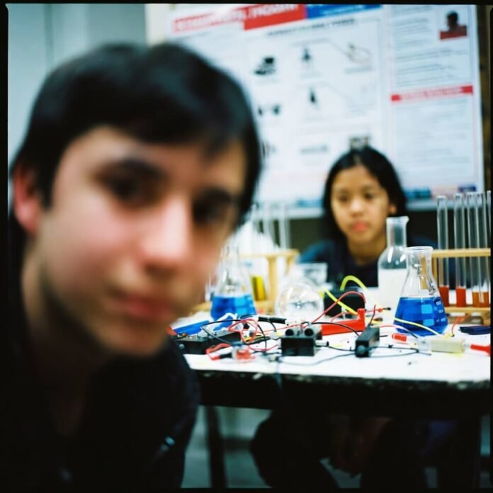 Teenage science fair meltdown, hands-on failure moment