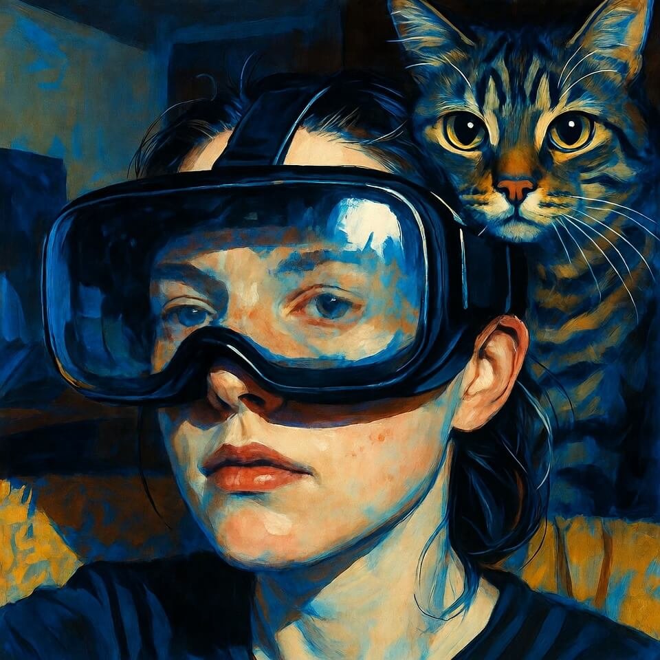 Failing spectacularly at VR physics lesson with cat