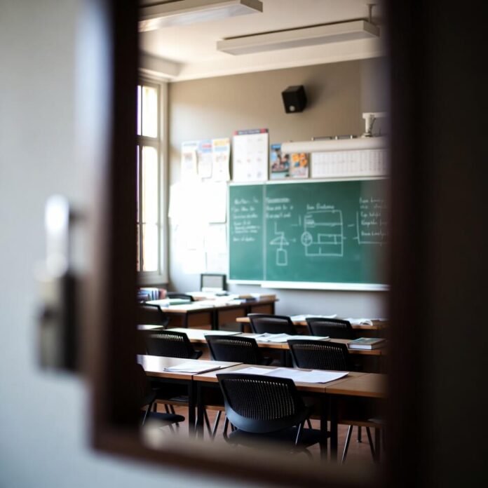 Sneaky classroom doorway view from inside