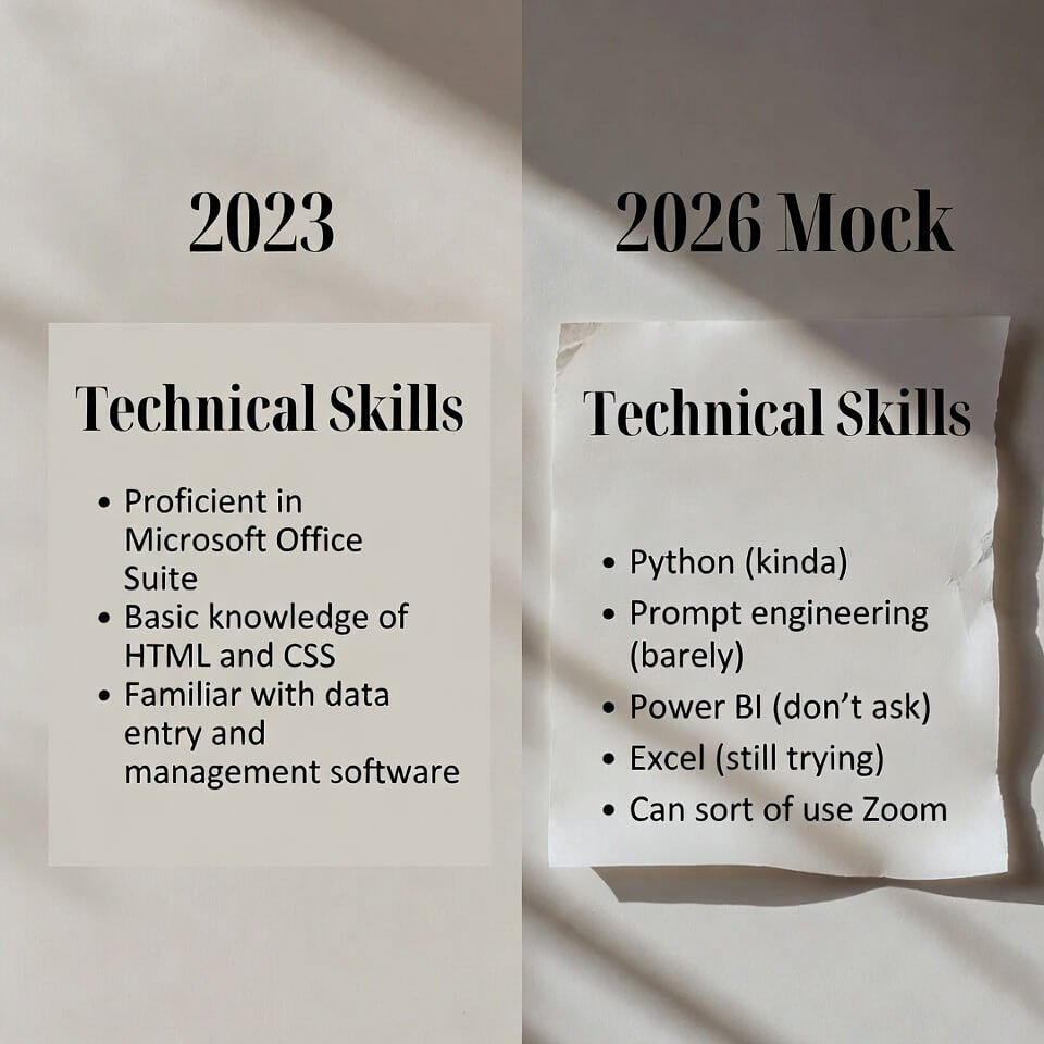 2023 bland resume vs messy 2026 skill gains