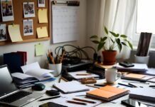 Time Management Hacks for Busy College Students Messy student desk in time management panic
