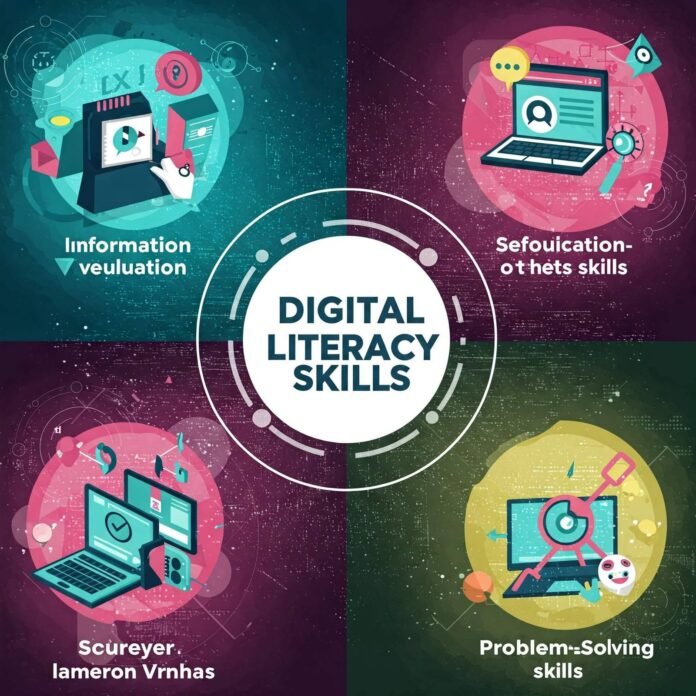 Digital Literacy Skills Collage