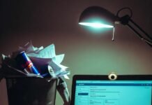 Top 7 Free Educational Resources Every Student Should Use Messy desk with overflowing trash, Quizlet on laptop, googly eye sticker