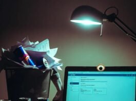 Top 7 Free Educational Resources Every Student Should Use Messy desk with overflowing trash, Quizlet on laptop, googly eye sticker